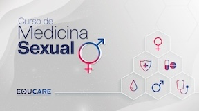 Médica e tablet e símbolos sexuais